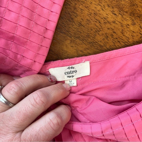 Gorgeous pink Entro pleated ruffle top dress size medium - Picture 5 of 9